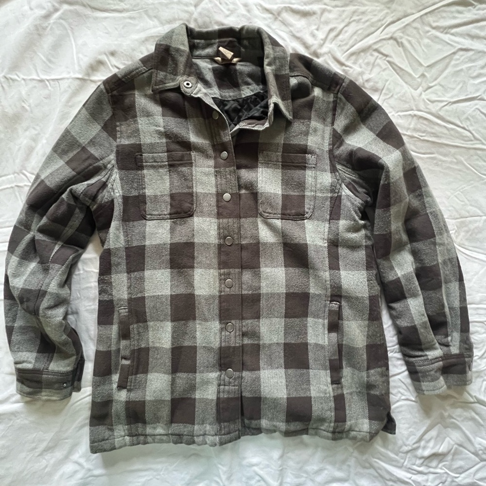 Duluth Women’s Flapjack Flannel Plaid Quilted Shirt Jacket